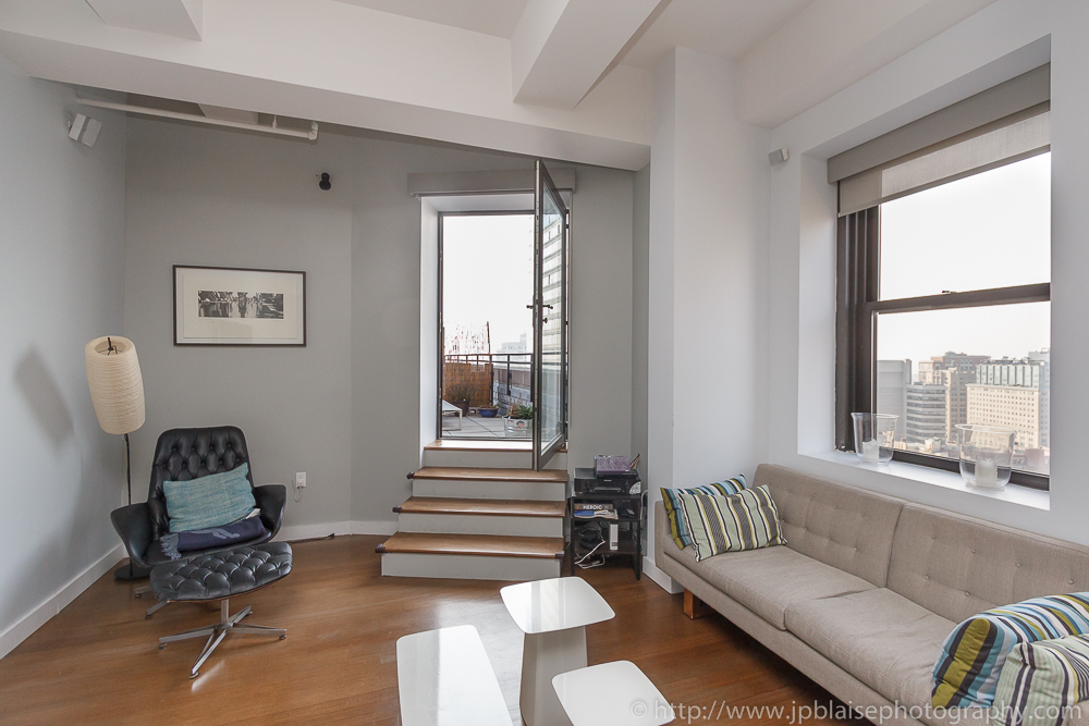 Apartment photography of a two bedroom unit in downtown Brooklyn in New York City living room