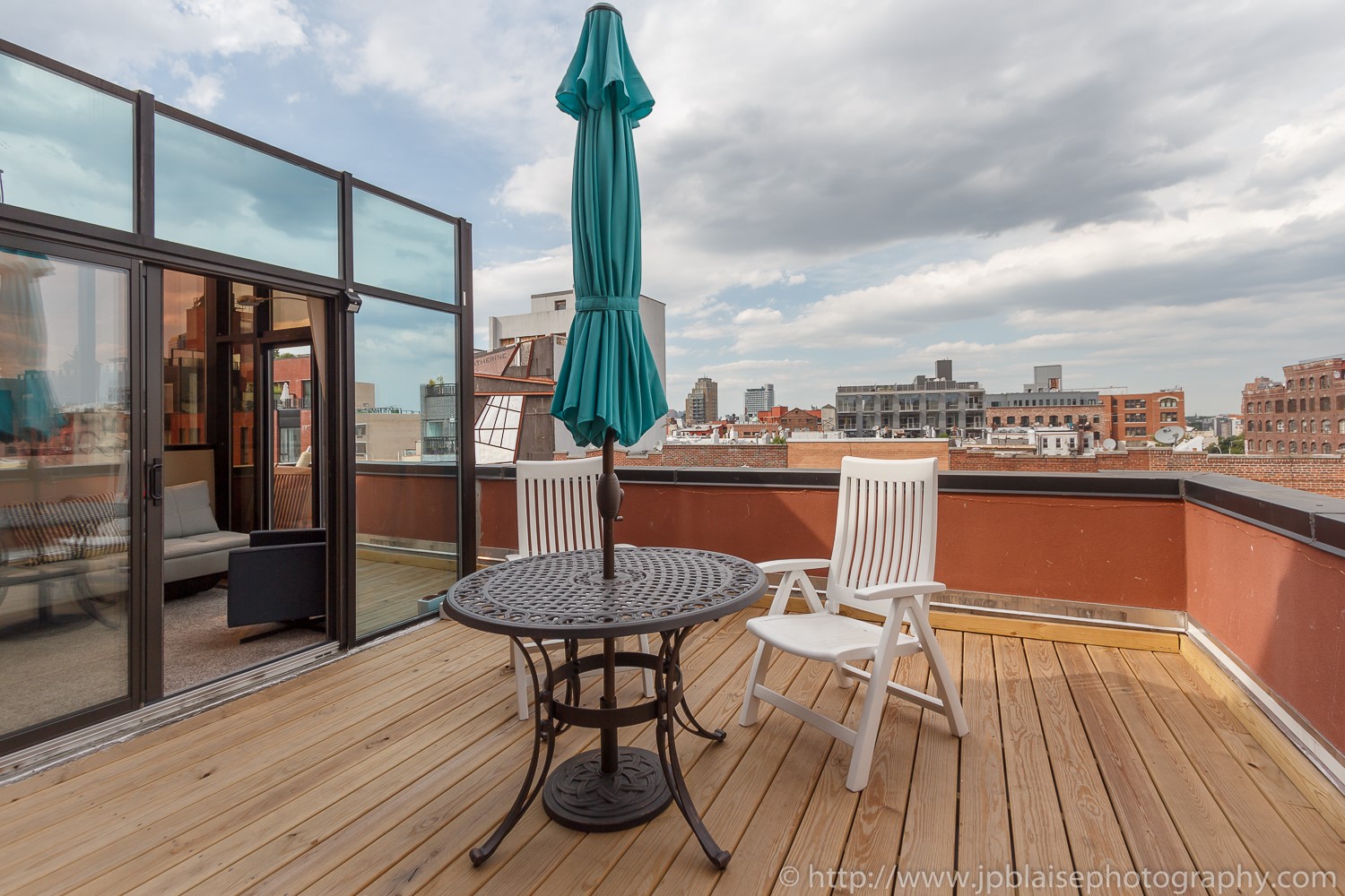 Interior photography Terrace one bedroom apartment in Williamsburg Brooklyn New York