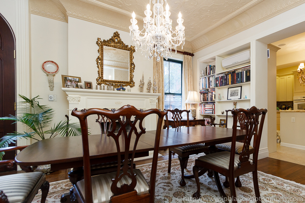 Dining table of townhouse in Boerum Hill Brooklyn, ny