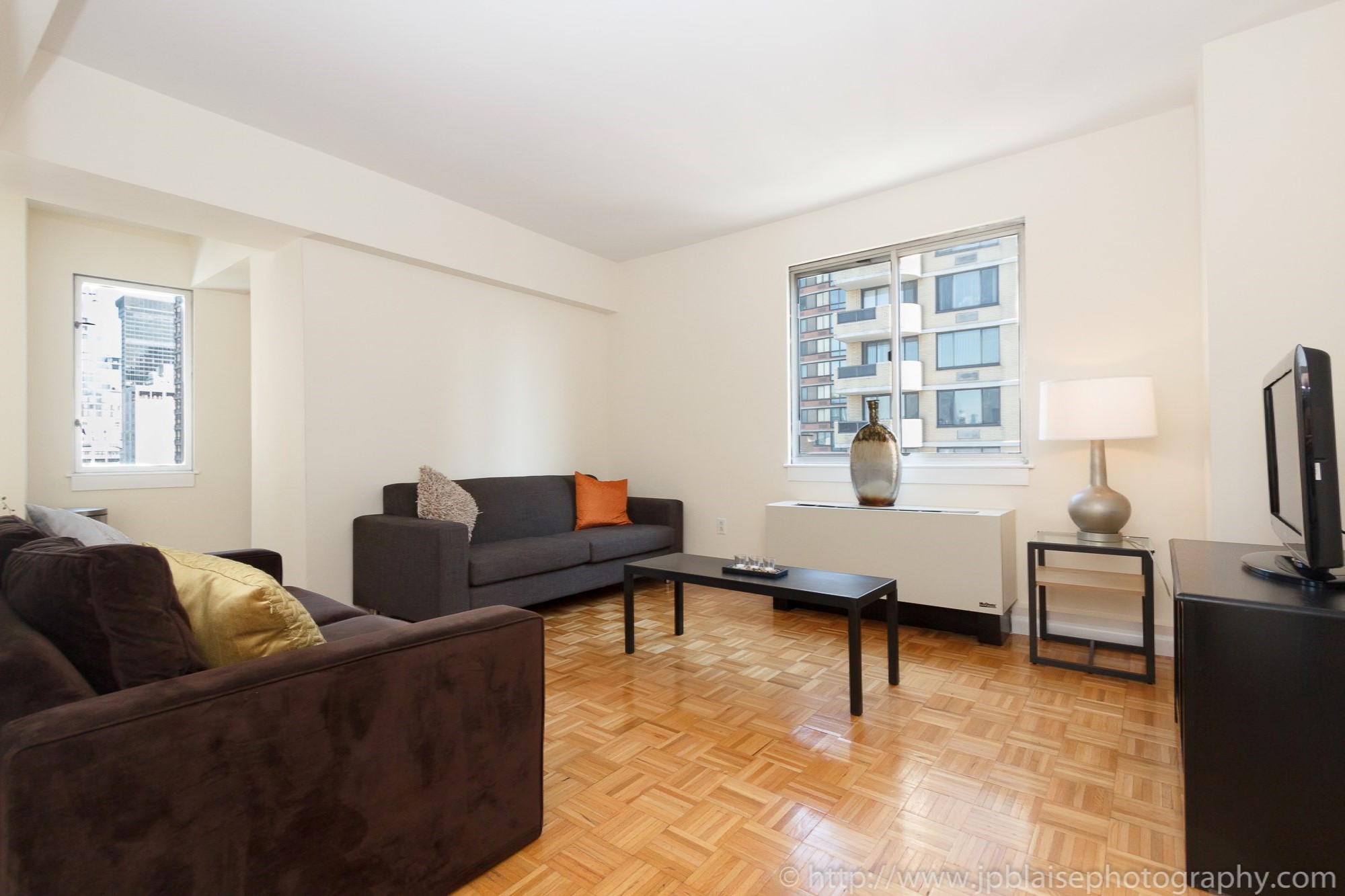 NYC apartment photographer two bedroom midtown living room