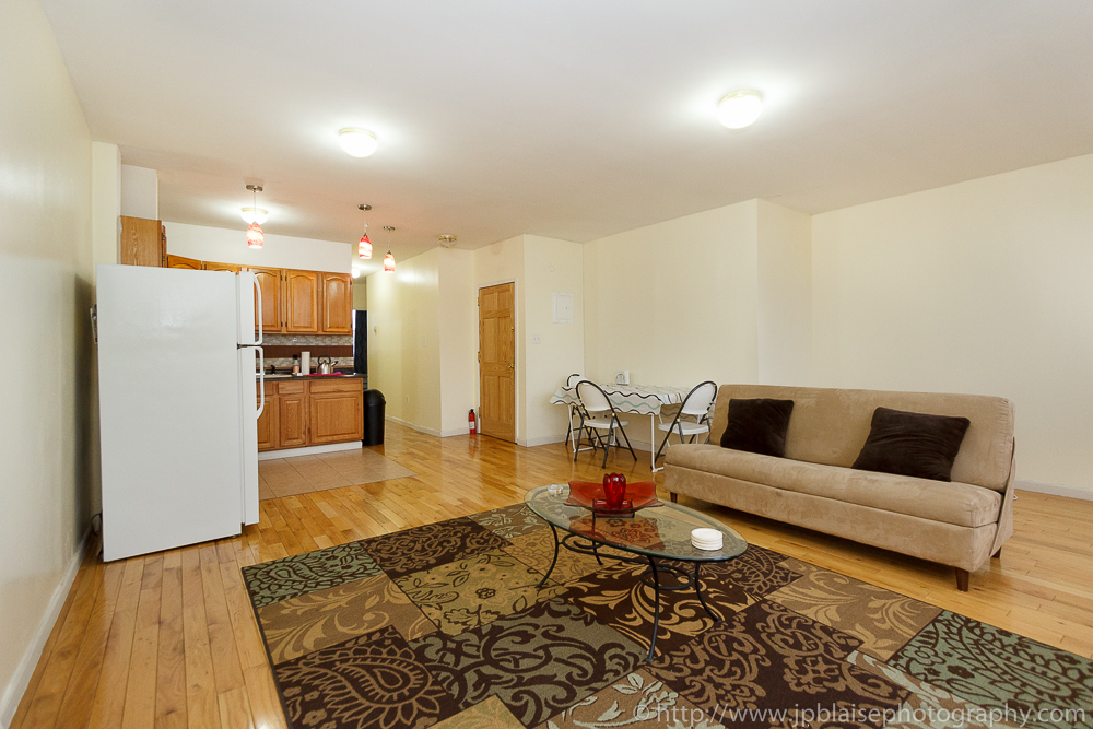 Apartment photographer work: Living room of one bedroom apartment in Bedstuy, Brooklyn, NY