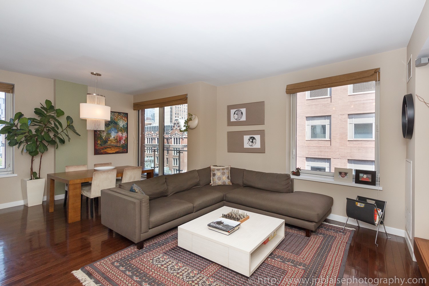 Real estate photographer living room of midtown west apartment