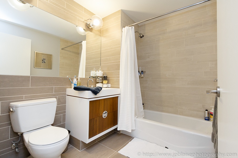 Interior photographer: picture of the bathroom of a Midtown west one bedroom apartment, Manhattan