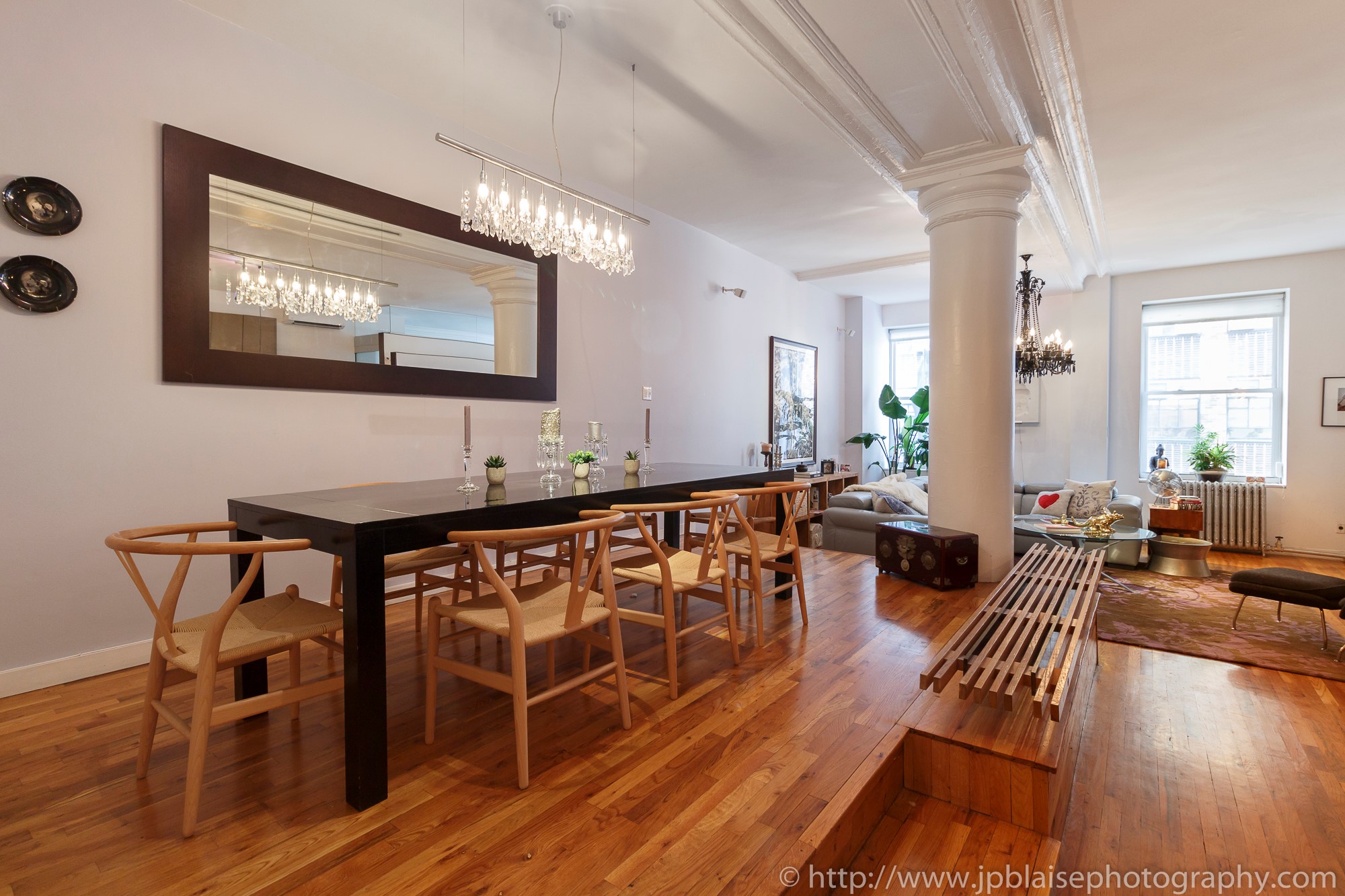 ny apartment photographer real estate interior new york tribeca new york city manhattan nyc dining table